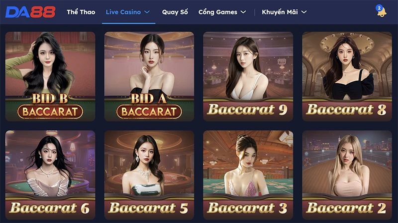 Sảnh Baccarat Da88